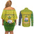 Saint Vincent and the Grenadines Christmas Couples Matching Off Shoulder Short Dress and Long Sleeve Button Shirt with Gingerbread Boy Palm Tree and Traditional Pattern - Wonder Print Shop