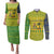 Saint Vincent and the Grenadines Christmas Couples Matching Puletasi and Long Sleeve Button Shirt with Gingerbread Boy Palm Tree and Traditional Pattern - Wonder Print Shop