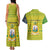 Saint Vincent and the Grenadines Christmas Couples Matching Tank Maxi Dress and Hawaiian Shirt with Gingerbread Boy Palm Tree and Traditional Pattern - Wonder Print Shop