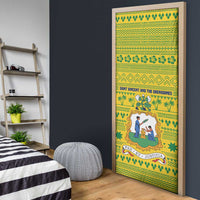 Saint Vincent and the Grenadines Christmas Door Cover with Gingerbread Boy Palm Tree and Traditional Pattern - Wonder Print Shop