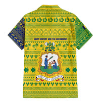 Saint Vincent and the Grenadines Christmas Family Matching Mermaid Dress and Hawaiian Shirt with Gingerbread Boy Palm Tree and Traditional Pattern - Wonder Print Shop