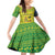 Saint Vincent and the Grenadines Christmas Family Matching Off Shoulder Short Dress and Hawaiian Shirt with Gingerbread Boy Palm Tree and Traditional Pattern - Wonder Print Shop