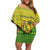 Saint Vincent and the Grenadines Christmas Family Matching Off Shoulder Short Dress and Hawaiian Shirt with Gingerbread Boy Palm Tree and Traditional Pattern - Wonder Print Shop