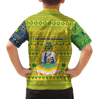Saint Vincent and the Grenadines Christmas Family Matching Puletasi and Hawaiian Shirt with Gingerbread Boy Palm Tree and Traditional Pattern - Wonder Print Shop