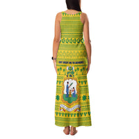 Saint Vincent and the Grenadines Christmas Family Matching Tank Maxi Dress and Hawaiian Shirt with Gingerbread Boy Palm Tree and Traditional Pattern - Wonder Print Shop
