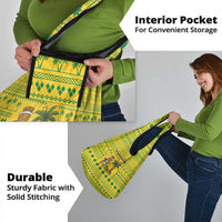 Saint Vincent and the Grenadines Christmas Grocery Bag with Gingerbread Boy Palm Tree and Traditional Pattern - Wonder Print Shop