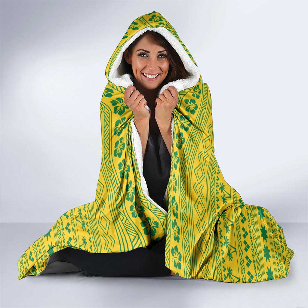 Saint Vincent and the Grenadines Christmas Hooded Blanket with Gingerbread Boy Palm Tree and Traditional Pattern - Wonder Print Shop