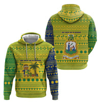 Saint Vincent and the Grenadines Christmas Hoodie with Gingerbread Boy Palm Tree and Traditional Pattern - Wonder Print Shop