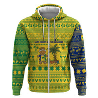 Saint Vincent and the Grenadines Christmas Hoodie with Gingerbread Boy Palm Tree and Traditional Pattern - Wonder Print Shop