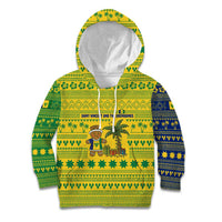 Saint Vincent and the Grenadines Christmas Kid Hoodie with Gingerbread Boy Palm Tree and Traditional Pattern - Wonder Print Shop