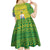 Saint Vincent and the Grenadines Christmas Kid Short Sleeve Dress with Gingerbread Boy Palm Tree and Traditional Pattern - Wonder Print Shop