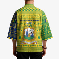 Saint Vincent and the Grenadines Christmas Kimono with Gingerbread Boy Palm Tree and Traditional Pattern - Wonder Print Shop
