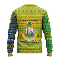 Saint Vincent and the Grenadines Christmas Ugly Christmas Sweater with Gingerbread Boy Palm Tree and Traditional Pattern - Wonder Print Shop