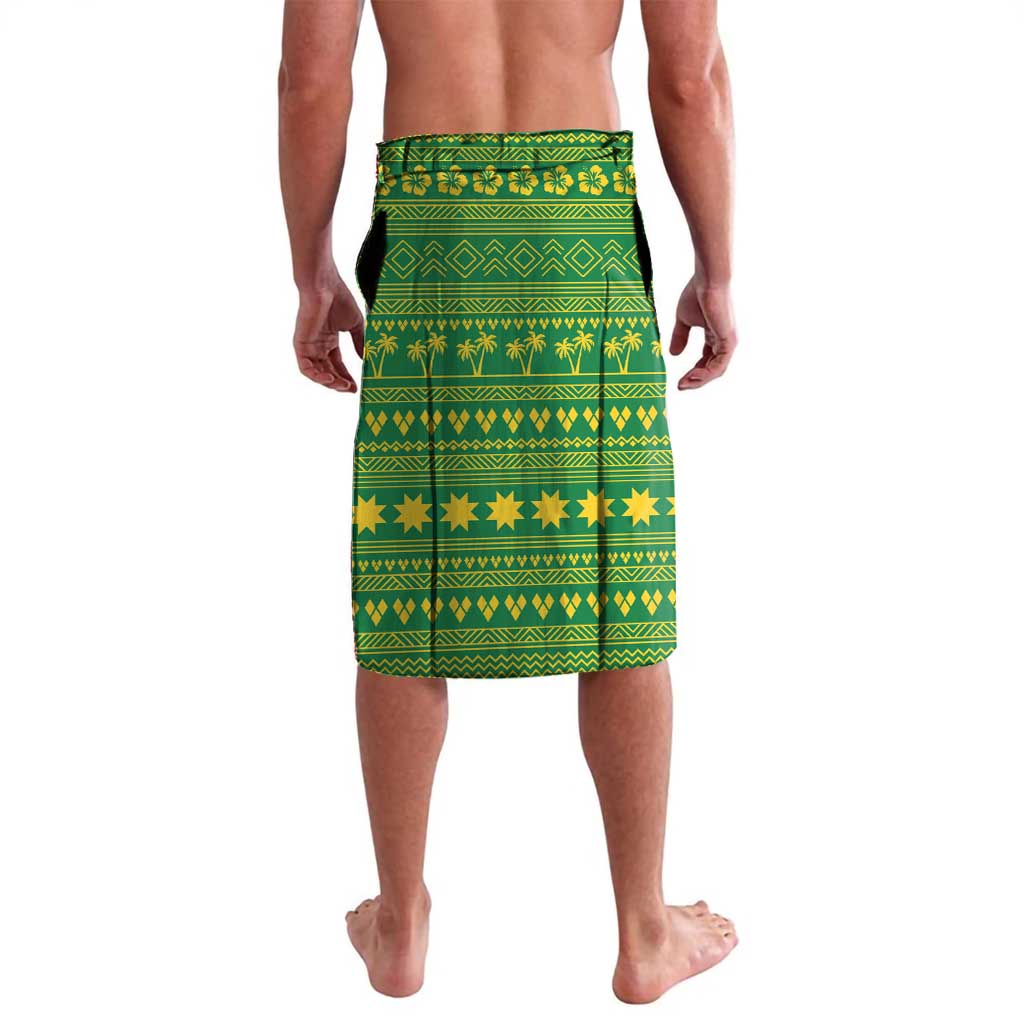 Saint Vincent and the Grenadines Christmas Lavalava with Gingerbread Boy Palm Tree and Traditional Pattern - Wonder Print Shop