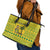 Saint Vincent and the Grenadines Christmas Leather Tote Bag with Gingerbread Boy Palm Tree and Traditional Pattern - Wonder Print Shop