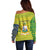Saint Vincent and the Grenadines Christmas Off Shoulder Sweater with Gingerbread Boy Palm Tree and Traditional Pattern - Wonder Print Shop