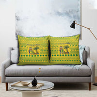Saint Vincent and the Grenadines Christmas Pillow Cover with Gingerbread Boy Palm Tree and Traditional Pattern - Wonder Print Shop