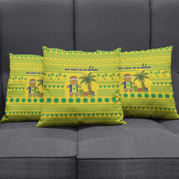 Saint Vincent and the Grenadines Christmas Pillow Cover with Gingerbread Boy Palm Tree and Traditional Pattern - Wonder Print Shop