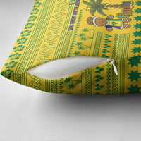 Saint Vincent and the Grenadines Christmas Pillow Cover with Gingerbread Boy Palm Tree and Traditional Pattern - Wonder Print Shop