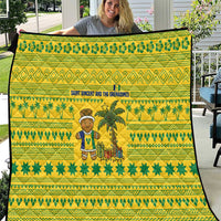 Saint Vincent and the Grenadines Christmas Quilt with Gingerbread Boy Palm Tree and Traditional Pattern - Wonder Print Shop