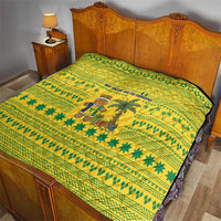 Saint Vincent and the Grenadines Christmas Quilt with Gingerbread Boy Palm Tree and Traditional Pattern - Wonder Print Shop