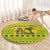 Saint Vincent and the Grenadines Christmas Round Carpet with Gingerbread Boy Palm Tree and Traditional Pattern - Wonder Print Shop