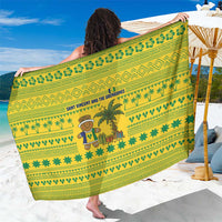 Saint Vincent and the Grenadines Christmas Sarong with Gingerbread Boy Palm Tree and Traditional Pattern - Wonder Print Shop