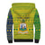 Saint Vincent and the Grenadines Christmas Sherpa Hoodie with Gingerbread Boy Palm Tree and Traditional Pattern - Wonder Print Shop