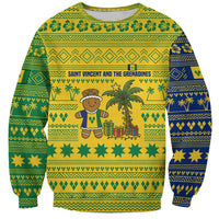 Saint Vincent and the Grenadines Christmas Sweatshirt with Gingerbread Boy Palm Tree and Traditional Pattern - Wonder Print Shop