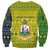 Saint Vincent and the Grenadines Christmas Sweatshirt with Gingerbread Boy Palm Tree and Traditional Pattern - Wonder Print Shop