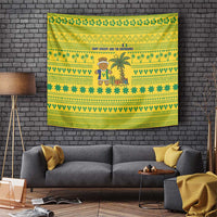 Saint Vincent and the Grenadines Christmas Tapestry with Gingerbread Boy Palm Tree and Traditional Pattern - Wonder Print Shop
