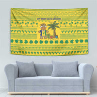Saint Vincent and the Grenadines Christmas Tapestry with Gingerbread Boy Palm Tree and Traditional Pattern - Wonder Print Shop