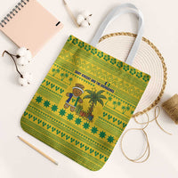 Saint Vincent and the Grenadines Christmas Tote Bag with Gingerbread Boy Palm Tree and Traditional Pattern - Wonder Print Shop