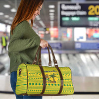 Saint Vincent and the Grenadines Christmas Travel Bag with Gingerbread Boy Palm Tree and Traditional Pattern - Wonder Print Shop