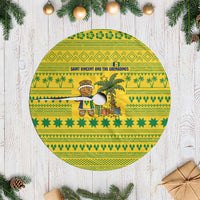 Saint Vincent and the Grenadines Christmas Tree Skirt with Gingerbread Boy Palm Tree and Traditional Pattern - Wonder Print Shop