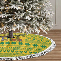 Saint Vincent and the Grenadines Christmas Tree Skirt with Gingerbread Boy Palm Tree and Traditional Pattern - Wonder Print Shop