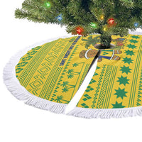Saint Vincent and the Grenadines Christmas Tree Skirt with Gingerbread Boy Palm Tree and Traditional Pattern - Wonder Print Shop