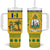 Saint Vincent and the Grenadines Christmas Tumbler With Handle with Gingerbread Boy Palm Tree and Traditional Pattern - Wonder Print Shop