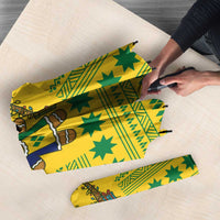 Saint Vincent and the Grenadines Christmas Umbrella with Gingerbread Boy Palm Tree and Traditional Pattern - Wonder Print Shop