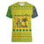 Saint Vincent and the Grenadines Christmas Women V-Neck T-Shirt with Gingerbread Boy Palm Tree and Traditional Pattern - Wonder Print Shop