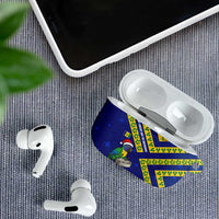 Saint Vincent and the Grenadines Christmas AirPods Case with Parrot Playing Steelpan and Tropical Pattern Design - Wonder Print Shop