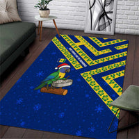 Saint Vincent and the Grenadines Christmas Area Rug with Parrot Playing Steelpan and Tropical Pattern Design - Wonder Print Shop