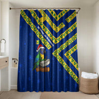 Saint Vincent and the Grenadines Christmas Bathroom Set with Parrot Playing Steelpan and Tropical Pattern Design - Wonder Print Shop