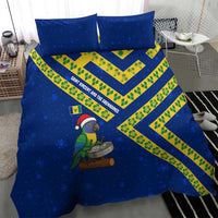 Saint Vincent and the Grenadines Christmas Bedding Set with Parrot Playing Steelpan and Tropical Pattern Design - Wonder Print Shop