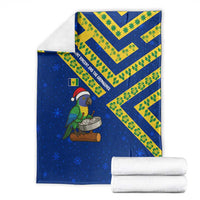 Saint Vincent and the Grenadines Christmas Blanket with Parrot Playing Steelpan and Tropical Pattern Design - Wonder Print Shop
