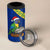 Saint Vincent and the Grenadines Christmas 4 in 1 Can Cooler Tumbler with Parrot Playing Steelpan and Tropical Pattern Design - Wonder Print Shop