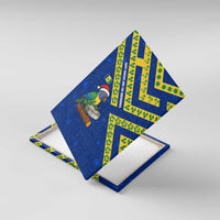 Saint Vincent and the Grenadines Christmas Canvas Wall Art with Parrot Playing Steelpan and Tropical Pattern Design - Wonder Print Shop