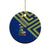 Saint Vincent and the Grenadines Christmas Ceramic Ornament with Parrot Playing Steelpan and Tropical Pattern Design - Wonder Print Shop