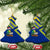 Saint Vincent and the Grenadines Christmas Ceramic Ornament with Parrot Playing Steelpan and Tropical Pattern Design - Wonder Print Shop