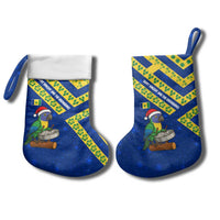 Saint Vincent and the Grenadines Christmas Stocking with Parrot Playing Steelpan and Tropical Pattern Design - Wonder Print Shop